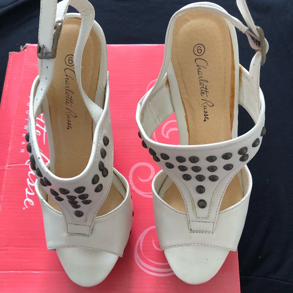 Charlotte Russe ivory heels with studs